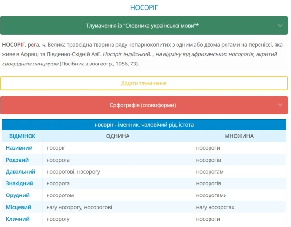 jak virno ukrayinskoju nosorig abo nosorog rozjasnennja c51200f - Як вірно українською: носоріг або носорог? Роз'яснення